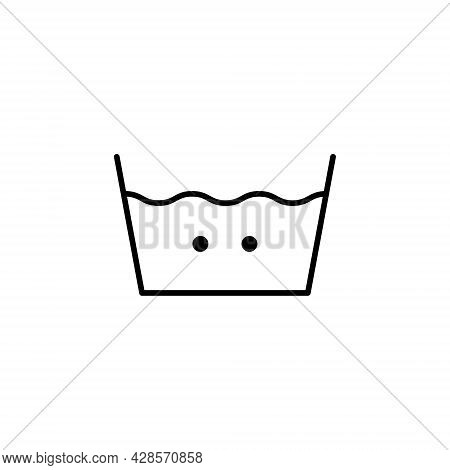 Machine Wash Icon. Max Temperature 40 Celsius Or 105. Fahrenheit Laundry Symbols, Vector Illustratio