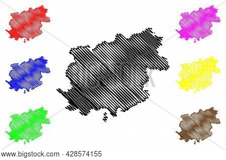 Benevento Province (italy, Italian Republic, Campania Region) Map Vector Illustration, Scribble Sket
