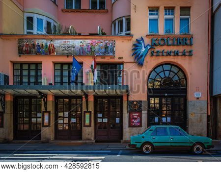 Budapest, Hungary, March 2020, View Of The Kolibri Theater Building In The 6th District Of The Capit