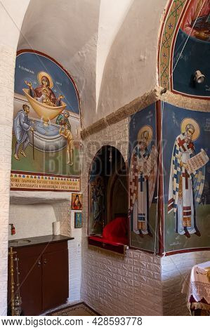 Jerusalem, Israel, July 17, 2021 : The Interior Of The Small Feodorovsky Monastery In Christian Quar