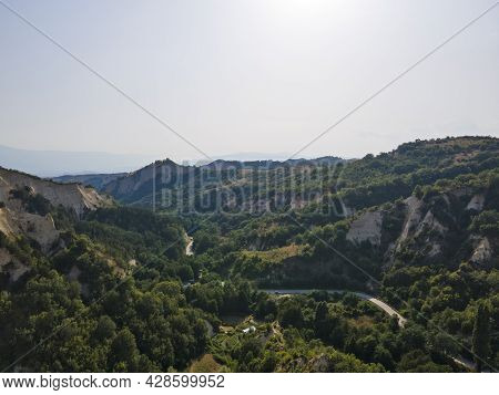 Aerial Sunset View Of Rozhen Sand Pyramids, Blagoevgrad Region, Bulgaria