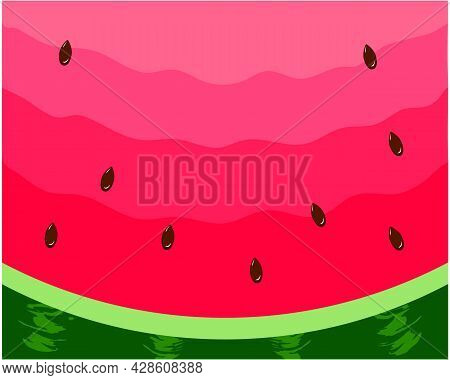 Vector Background In Flat Style Middle Of Watermelon.
In The Middle Of The Background, You Can Place