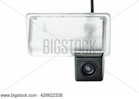 Car Rear View Camera With A Transparent Plafond On A White Background