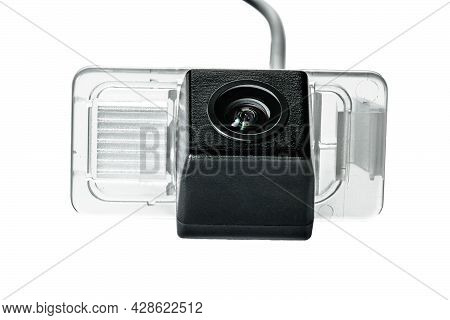Car Rear View Camera With A Transparent Plafond On A White Background