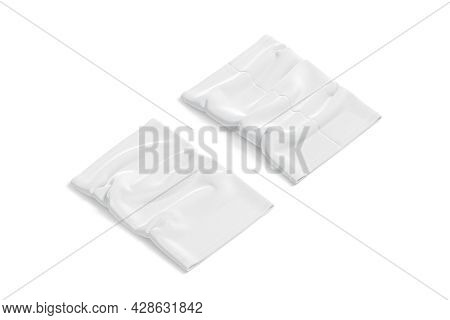 Blank White Neck Gaiter Mockup, Front And Back, Side View, 3d Rendering. Empty Windproof Protective 