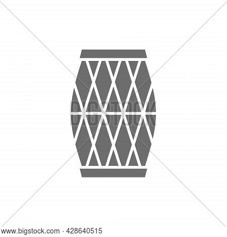 Indian Musical Drum, Mridangam, Dholak Grey Icon.