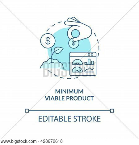 Minimum Viable Product Blue Concept Icon. Early Business Development. Investment In Company. Startup