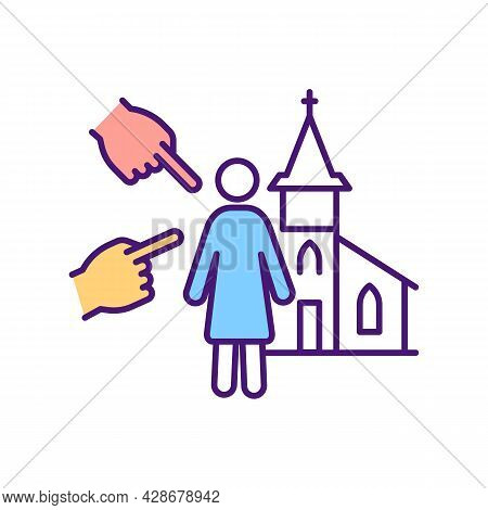 Religious Minority Rgb Color Icon. Vulnerable Group Of People. Religion Representative. Human Trade 