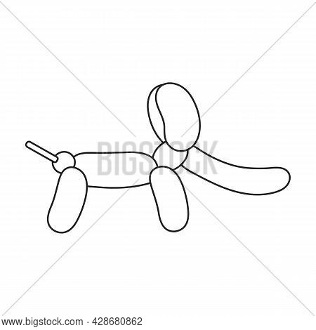 Balloon Dachshund Vector Icon.outline Vector Icon Isolated On White Background Balloon Dachshund.