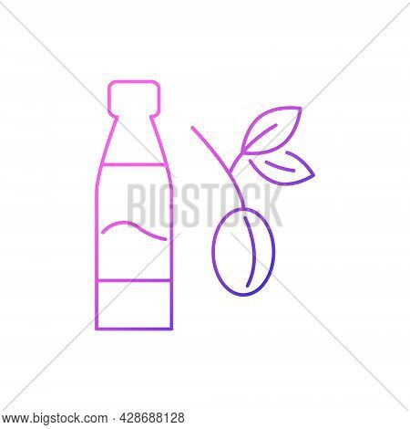 Taiwanese Plum Wine Outline Icon. Oriental Fruit Wine Bottle. Asian Alcohol Drink Umeshu. Purple Gra
