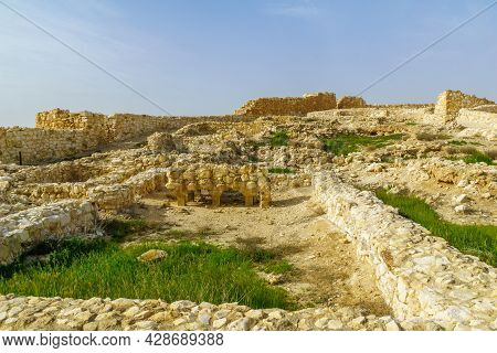 View Of The Canaanite Remains In Tel Arad National Park, Southern Israel