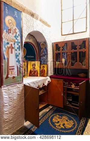 Jerusalem, Israel, July 17, 2021 : The Interior Of The Small Feodorovsky Monastery In Christian Quar