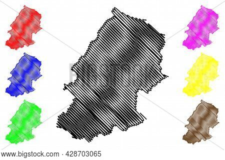 Campobasso Province (italy, Italian Republic, Molise Region) Map Vector Illustration, Scribble Sketc
