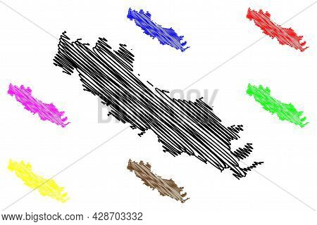 Cremona Province (italy, Italian Republic, Lombardy Region) Map Vector Illustration, Scribble Sketch