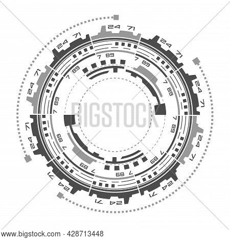Technologies Of The Future.hud Futuristic .technical Drawing.fantastic Circle .drawing Details.vecto