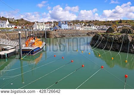 Lifeboat In Portpatrick Harbour In Galloway, Scotland