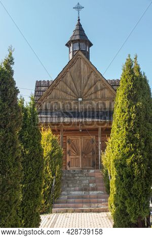 A Small Wooden Cemetery Church In Banska Wyzana In Podhale, Poland