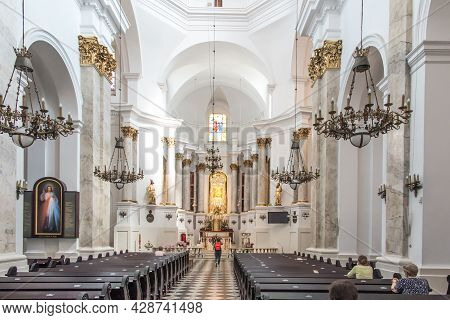 Chelm, Poland - July 5, 2021: Inside The Shrine, The Basilica Of Virgin Mary In Chelm In Eastern Pol