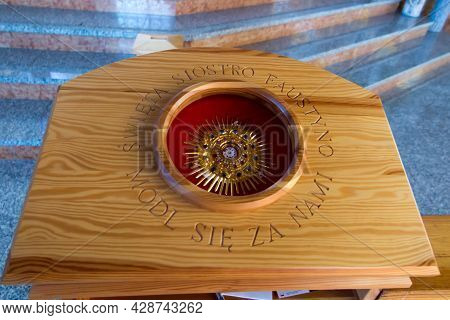 Zakopane, Poland, June 8, 2021: Relics Of St. Faustina Kowalska At The Church Of The Holy Cross In Z