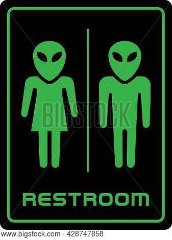 Alien Restroom Sign | Bathroom Sign For Spaceships And Ufos | Area 51 Signage | Funny Space Themed D