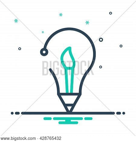 Mix Icon For Creative-idea Inventive Enterprising Visionary Prolific Concept Brush Idea