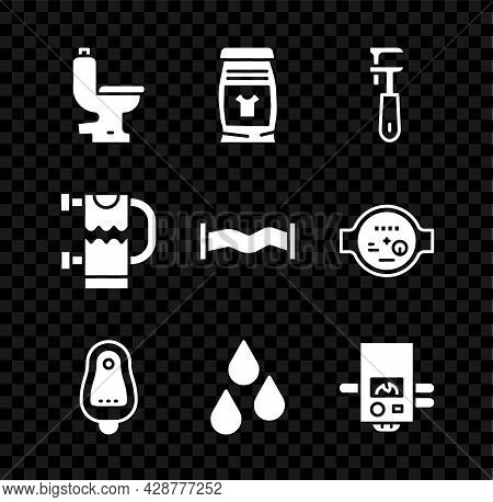 Set Toilet Bowl, Laundry Detergent, Pipe Adjustable Wrench, Urinal Or Pissoir, Water Drop, Gas Boile