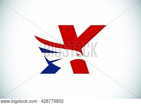 Initial X Monogram Letter Alphabet With Eagle Head Negative Space Symbol. Creative Eagle Head Vector