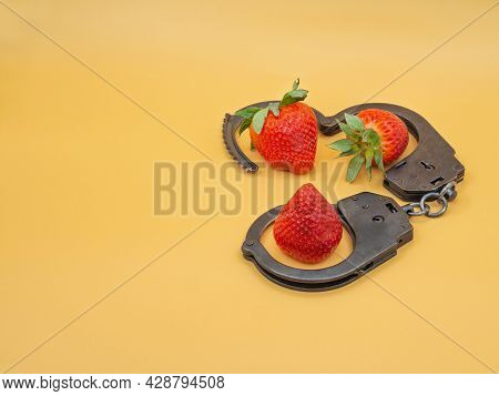 The Concept Of Sexual And Intimate Innuendo Or Flirtation. Bright Photo For Advertising Adult Toys O