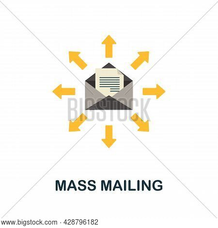 Mass Mailing Flat Icon. Simple Sign From Crowdfunding Collection. Creative Mass Mailing Icon Illustr