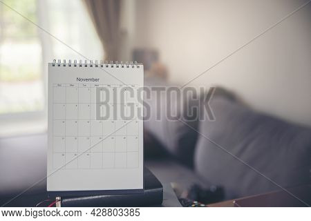 2021 Calendar Desk Place On Table. Desktop Calender For Planner To Plan Agenda, Timetable, Appointme