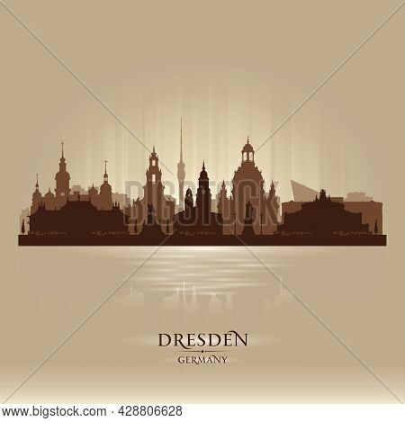 Dresden Germany City Skyline Vector Silhouette