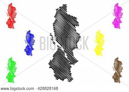 Lecco Province (italy, Italian Republic, Lombardy Region) Map Vector Illustration, Scribble Sketch P