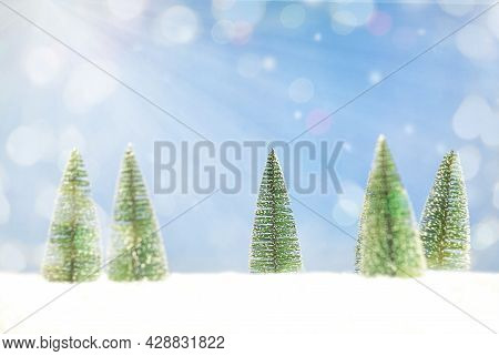 Christmas Background With Christmas Trees. Christmas Card. Christmas Background. Festive Christmas C