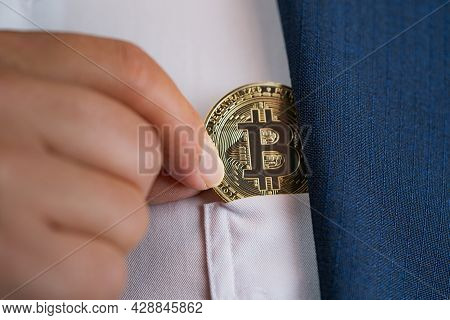 Focus Select Close Up And Blur Foreground Bitcoin Btc Included With Cryptocurrency Hand Picked In Su
