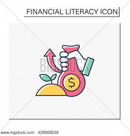 Investments Color Icon. Investing Money In Profitable Business. Investition. Accumulate Earnings.fin
