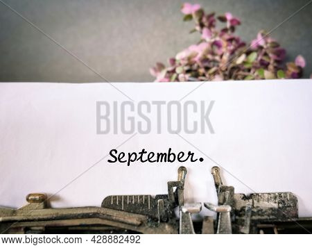 Word September Background. Aspirational Concept. Stock Photo.