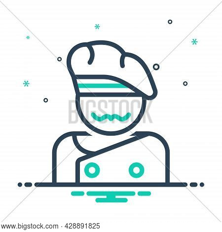 Mix Icon For Cook Chef Avatar Baker Cap Catering Gourment Professional Masterchief
