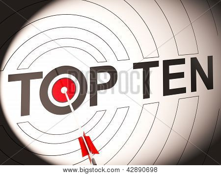 Top Ten cel pokazuje specjalne oceniono firm