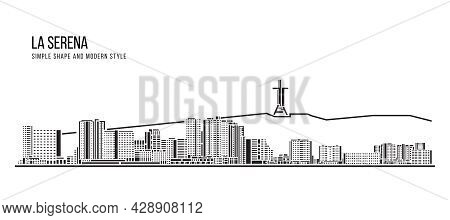 Cityscape Building Abstract Simple Shape And Modern Style Art Vector Design - La Serena