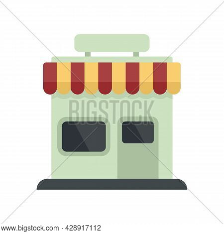 Street Modern Shop Icon. Flat Illustration Of Street Modern Shop Vector Icon Isolated On White Backg
