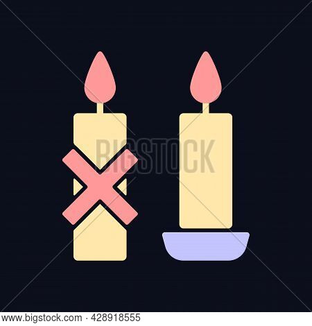 Use Candleholder Rgb Color Manual Label Icon For Dark Theme. Providing Support. Isolated Vector Illu