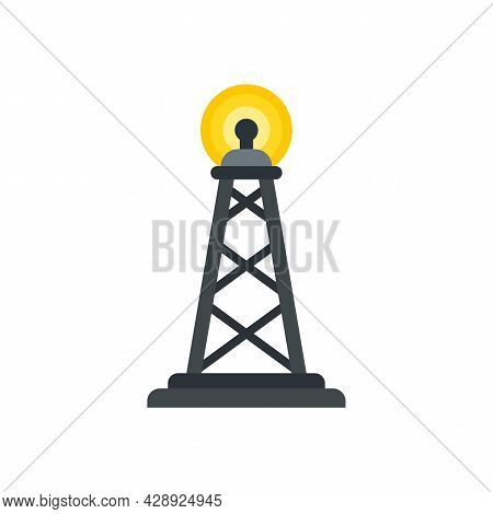 Gsm Radiation Tower Icon. Flat Illustration Of Gsm Radiation Tower Vector Icon Isolated On White Bac