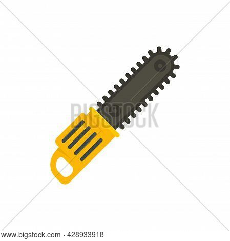 Instrument Chainsaw Icon. Flat Illustration Of Instrument Chainsaw Vector Icon Isolated On White Bac