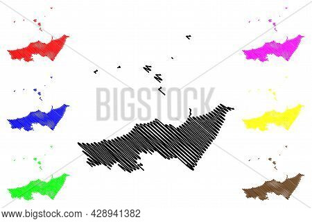 Messina Province (italy, Italian Republic, Sicily Region) Map Vector Illustration, Scribble Sketch P