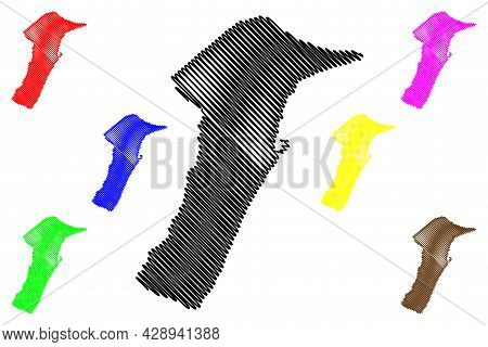 Metropolitan City Of Messina (italy, Italian Republic, Sicily Region) Map Vector Illustration, Scrib