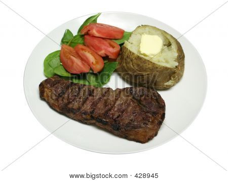 Isolato cena bistecca alla griglia