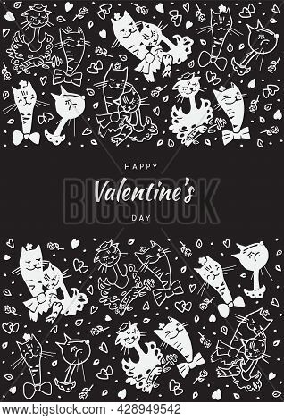 Poster In Vector Format Of Cats In Love