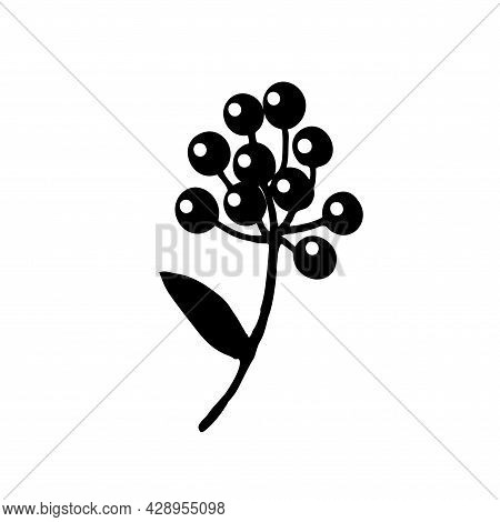 Hand Drawn Black Ink Floral Clip Atr
