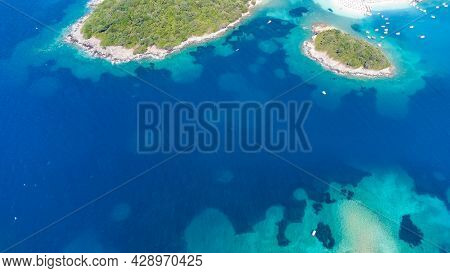 Aerial View From A Drone To Ksamil, Albania