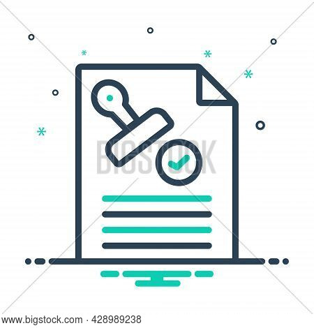 Mix Icon For Agreement Annexure Bond Restriction Approved Appendage Contract Stamp Treaty